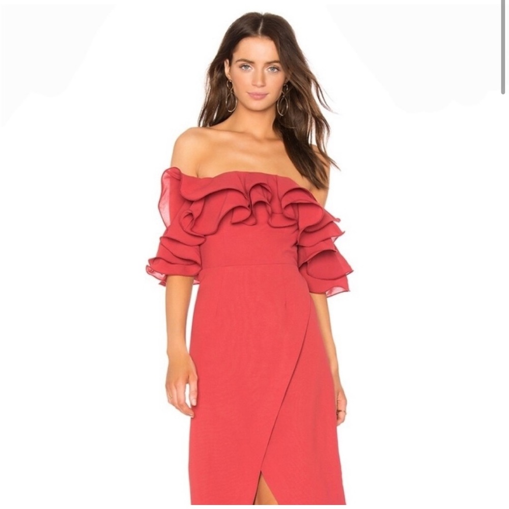C/MEO collective red ruffle dress